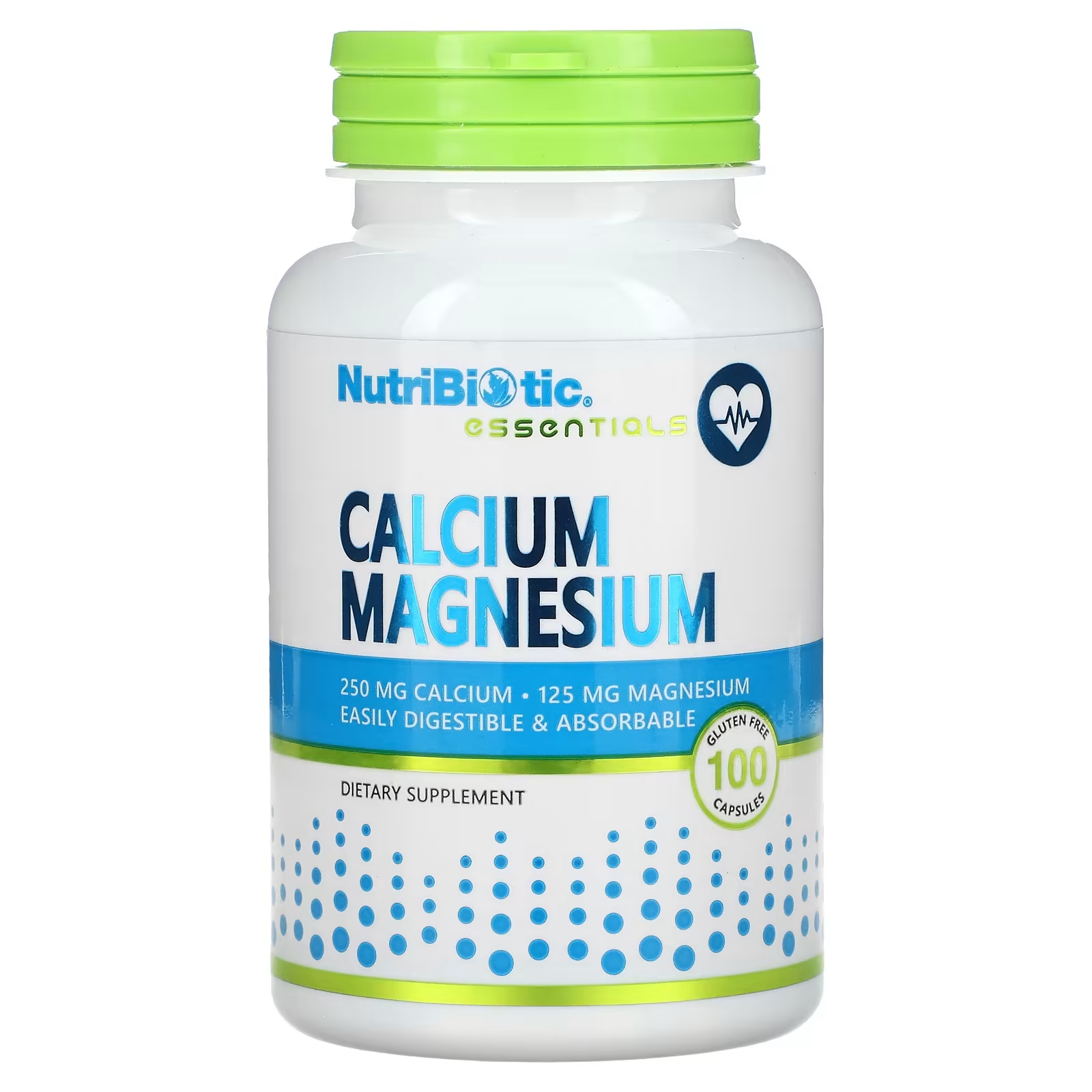 Кальций магний NutriBiotic Essentials, 100 капсул nutribiotic essentials мультивитамины и минералы 180 капсул