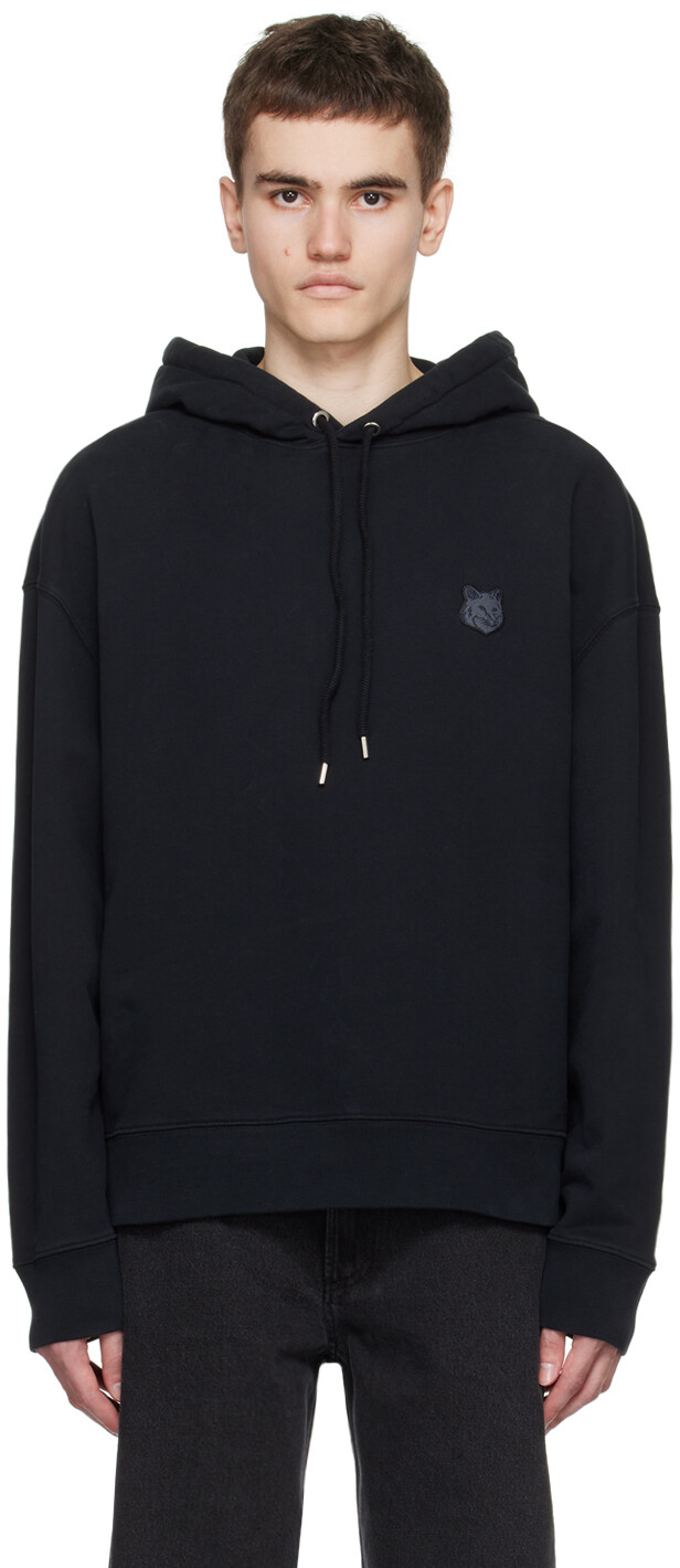 

Черное худи с головой лисы Maison Kitsune, Черный