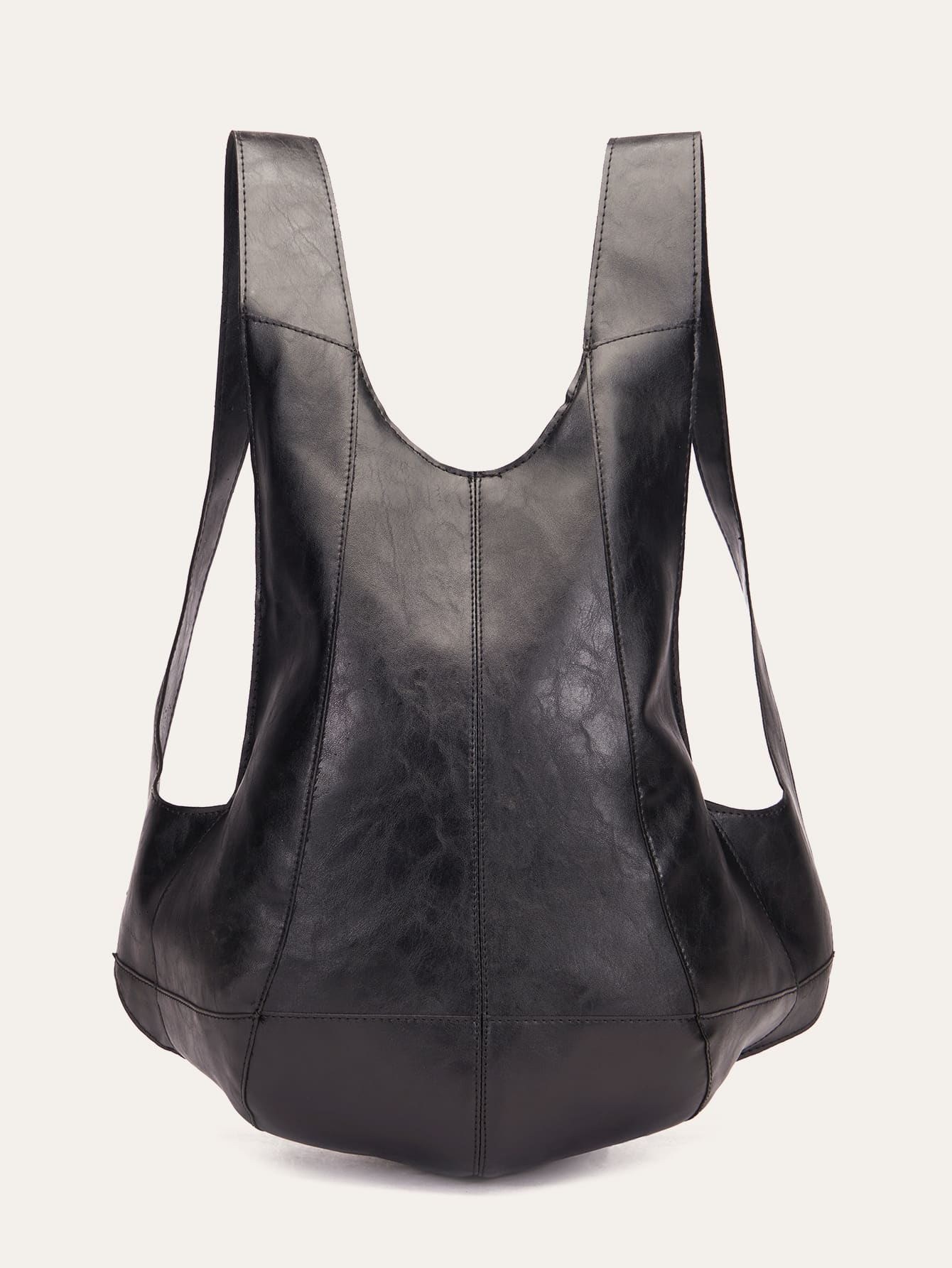 Повседневный минималистичный рюкзак из искусственной кожи с масляным воском, черный рюкзак кожаный стеганный карамель lmr 77306 2j