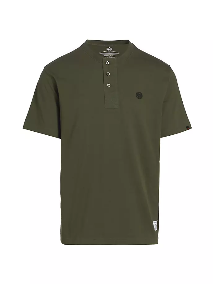 

Незаменимая футболка Henley с короткими рукавами Alpha Industries, оливковый, Зеленый