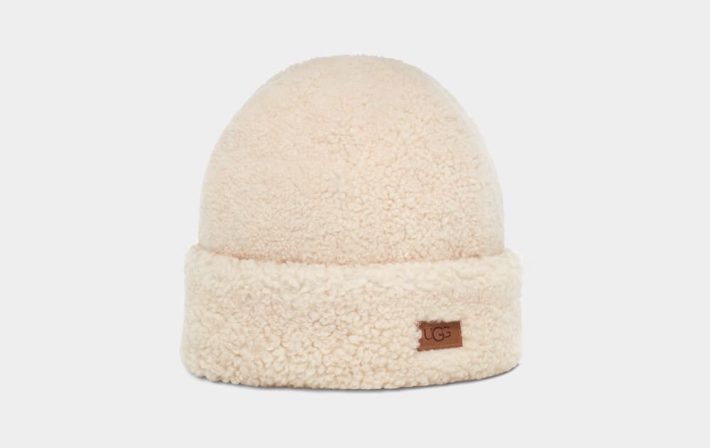

Шапка Curly Sheepskin Cuff Hat UGG, коричневый