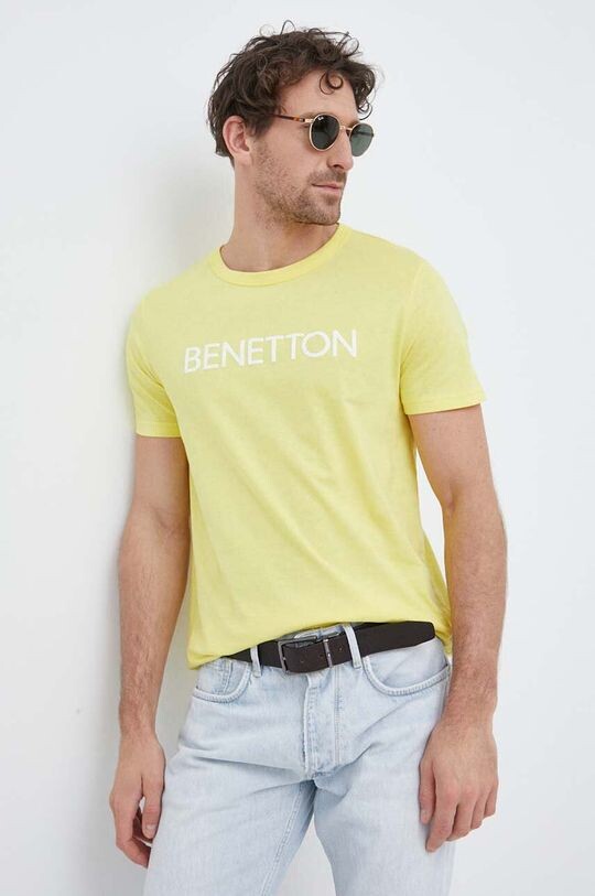 

Хлопковая футболка United Colors of Benetton, желтый