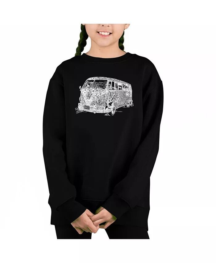 

70-е — толстовка с круглым вырезом Big Girl's Word Art La Pop Art, черный