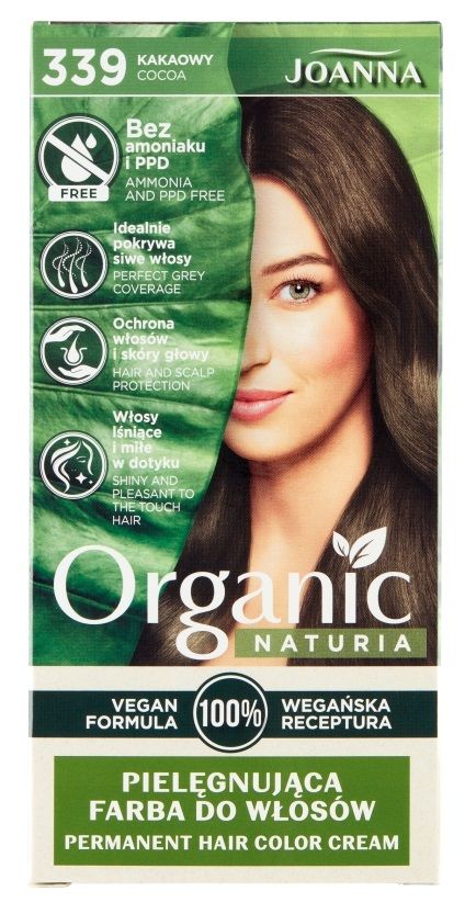 Joanna Naturia Organic Vegan Kakaowy 339 краска для волос, 1 шт. joanna краска для волос joanna naturia color тон 243 черная сирень