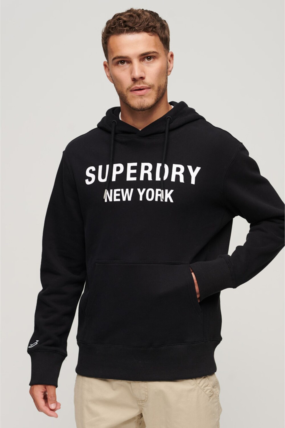 

Роскошная спортивная свободная толстовка с капюшоном Superdry, черный
