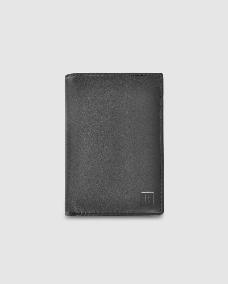 Черный кожаный кошелек на восемь карт Miguel Bellido, черный новое поступление роженный в cccp кожаный чехол для паспорта модный мужской и женский держатель для удостоверения личности кредитных карт