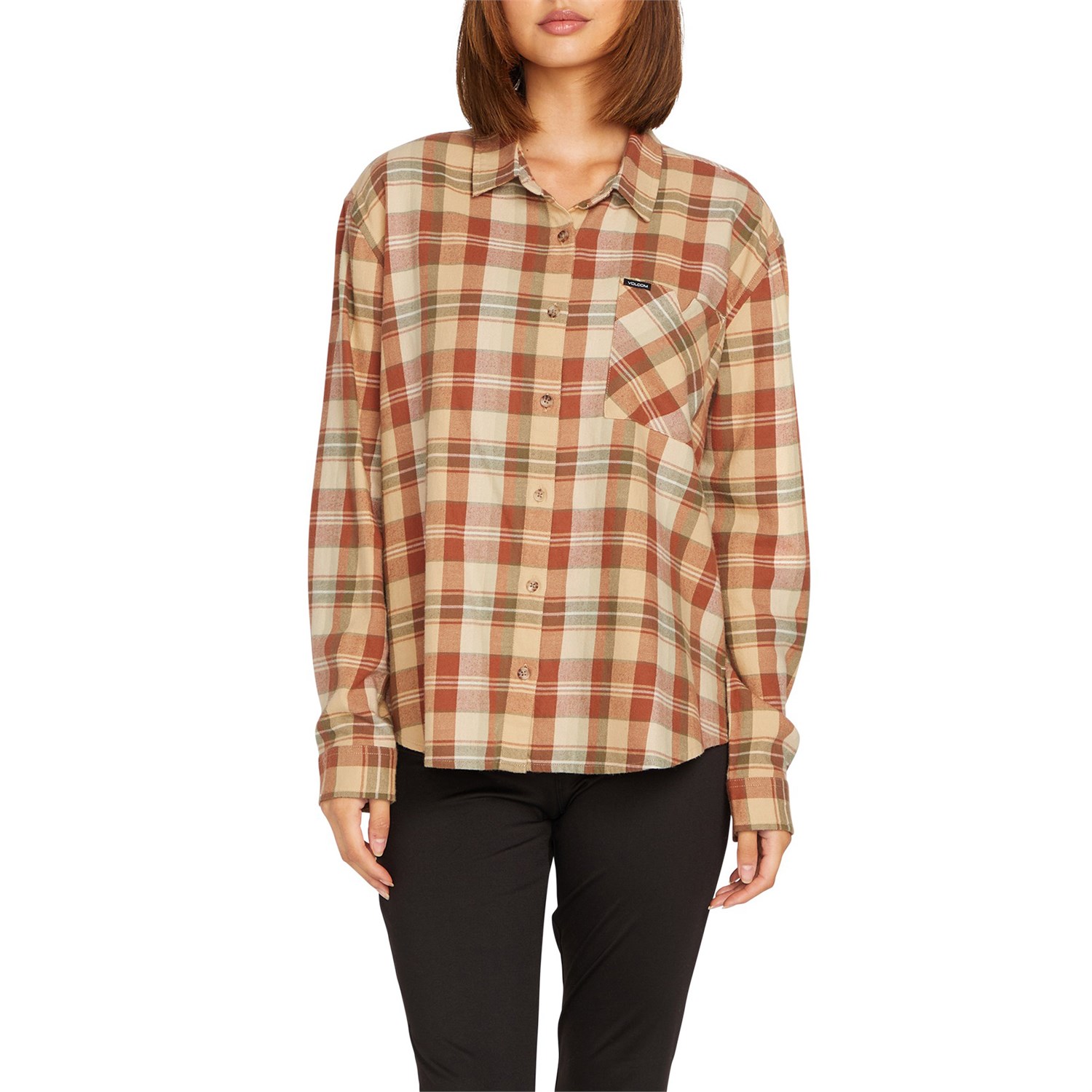 

Рубашка Volcom Plaid To Meet U, цвет Dark Clay