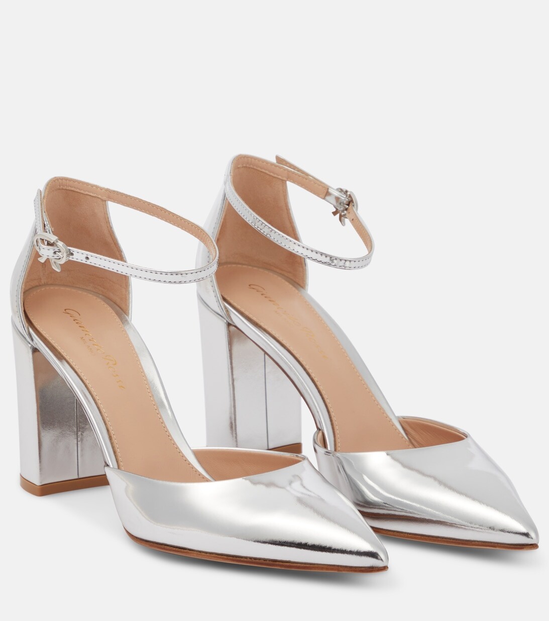 

Туфли-лодочки из зеркальной кожи Gianvito Rossi, серебряный, Серый