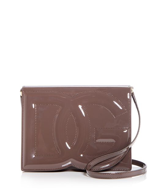 

Кроссбоди из лакированной кожи с тисненым логотипом Dolce & Gabbana, цвет Brown