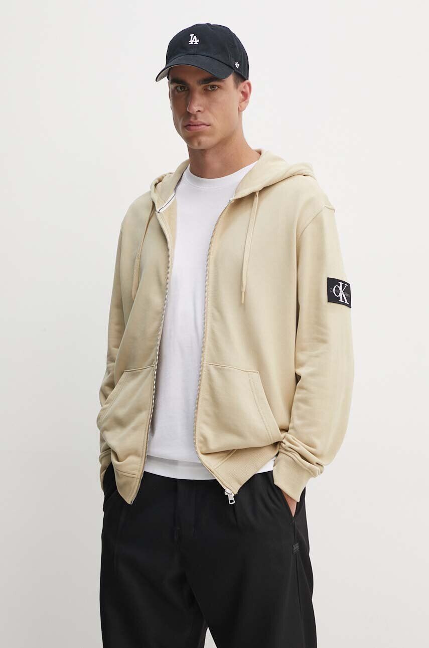 

Хлопковая толстовка Calvin Klein Jeans, бежевый