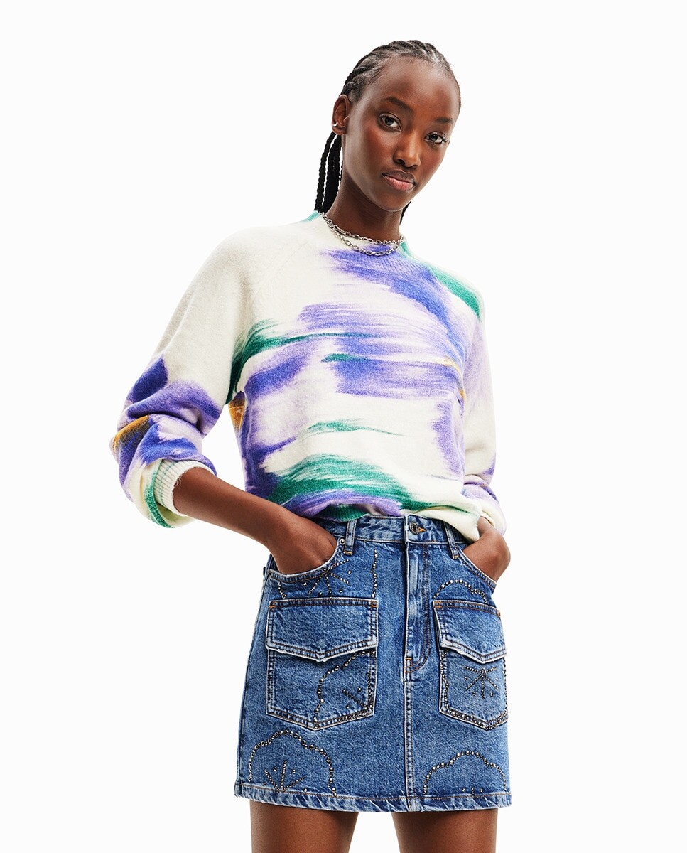 

Свитер с расфокусированным цветком Desigual