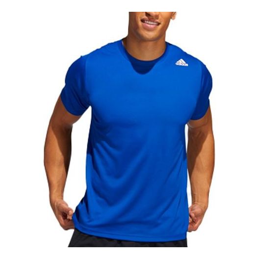 Футболка Men's adidas Solid Color Logo Sports Round Neck Short Sleeve Royal Blue T-Shirt, мультиколор футболка adidas solid color luminous logo round neck short sleeve blue t shirt синий