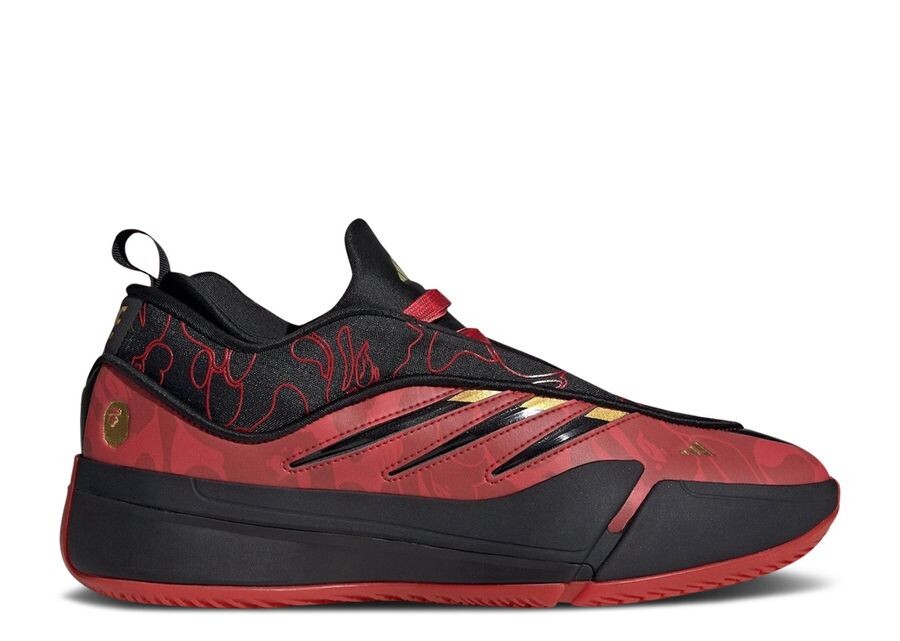 

Кроссовки adidas BAPE | A Bathing Ape X Dame 9, цвет Black Scarlet