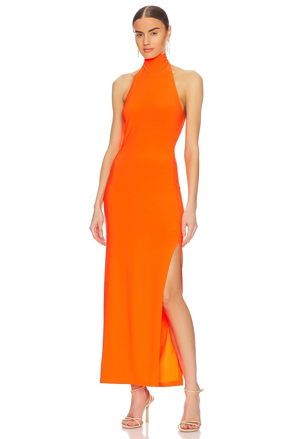 

Платье Norma Kamali Halter Turtleneck Gown, цвет Sos
