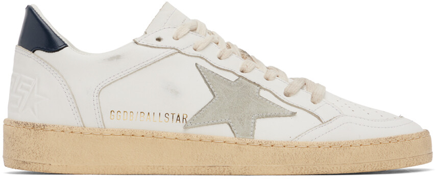 

Белые кроссовки Golden Goose со звездами