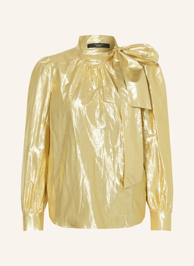

Блузка-бабочка ольга из блестящей пряжи Weekend Maxmara, желтый