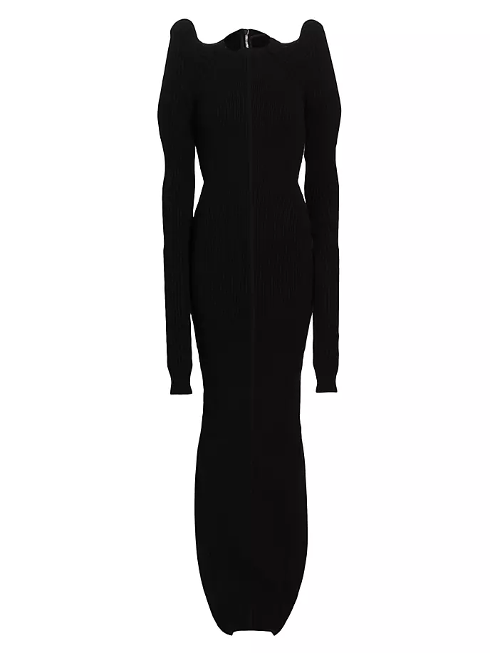 

Длинное кашемировое платье Tec Rick Owens, черный