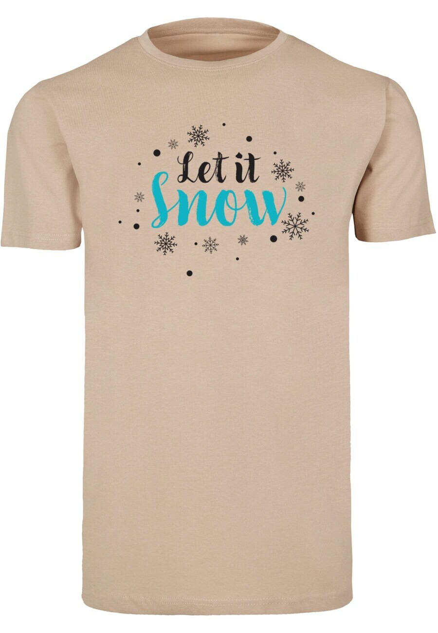 

Футболка Merchcode LET IT SNOW, песочный