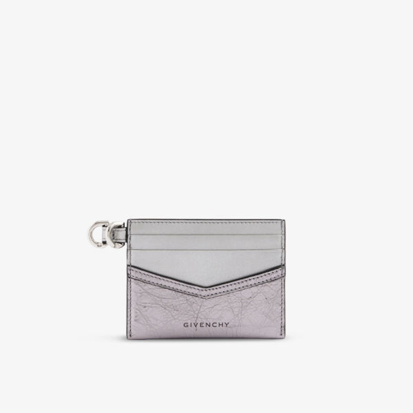 

Кожаный визитница Voyou Givenchy, серый