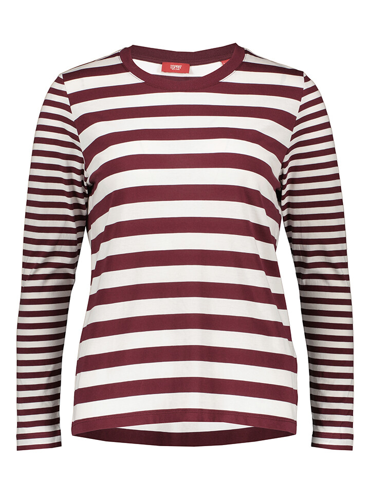 

Лонгслив ESPRIT, цвет Aubergine/Weiß