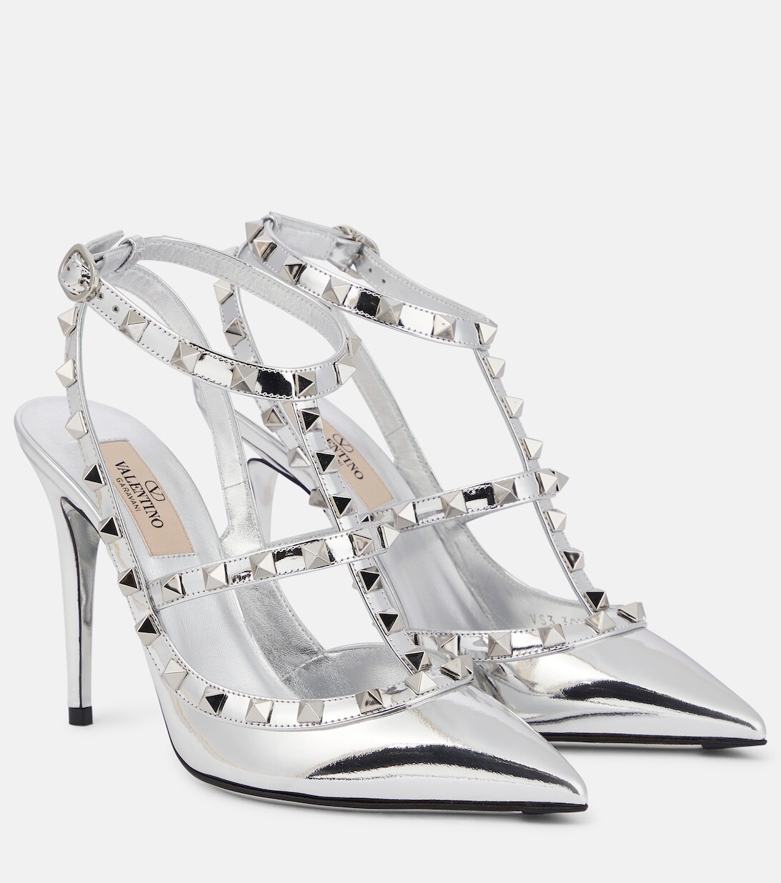 

Туфли Rockstud из зеркальной кожи Valentino Garavani, металлик