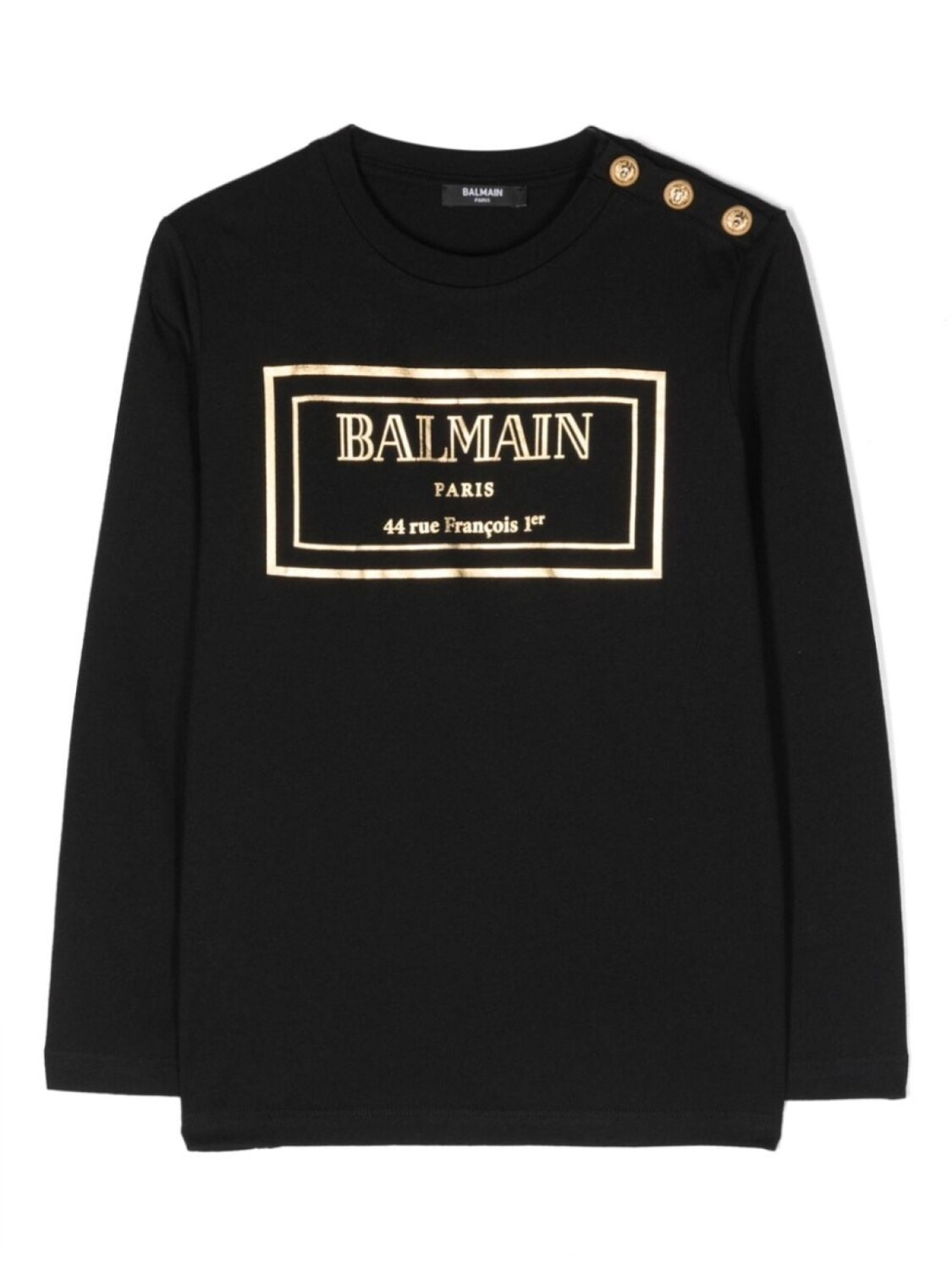 

Футболка с длинными рукавами и логотипом Balmain Kids, черный