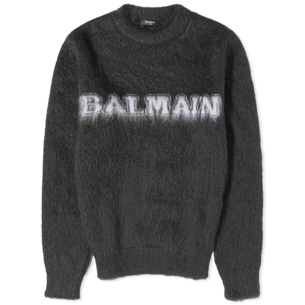 

Трикотажное Crew Crew из мохера с логотипом Balmain Retro