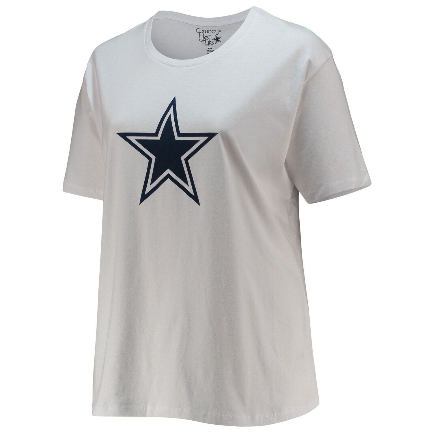 

Женская фирменная белая футболка Fanatics Dallas Cowboys большого размера со звездой и овальным вырезом Fanatics, Белый