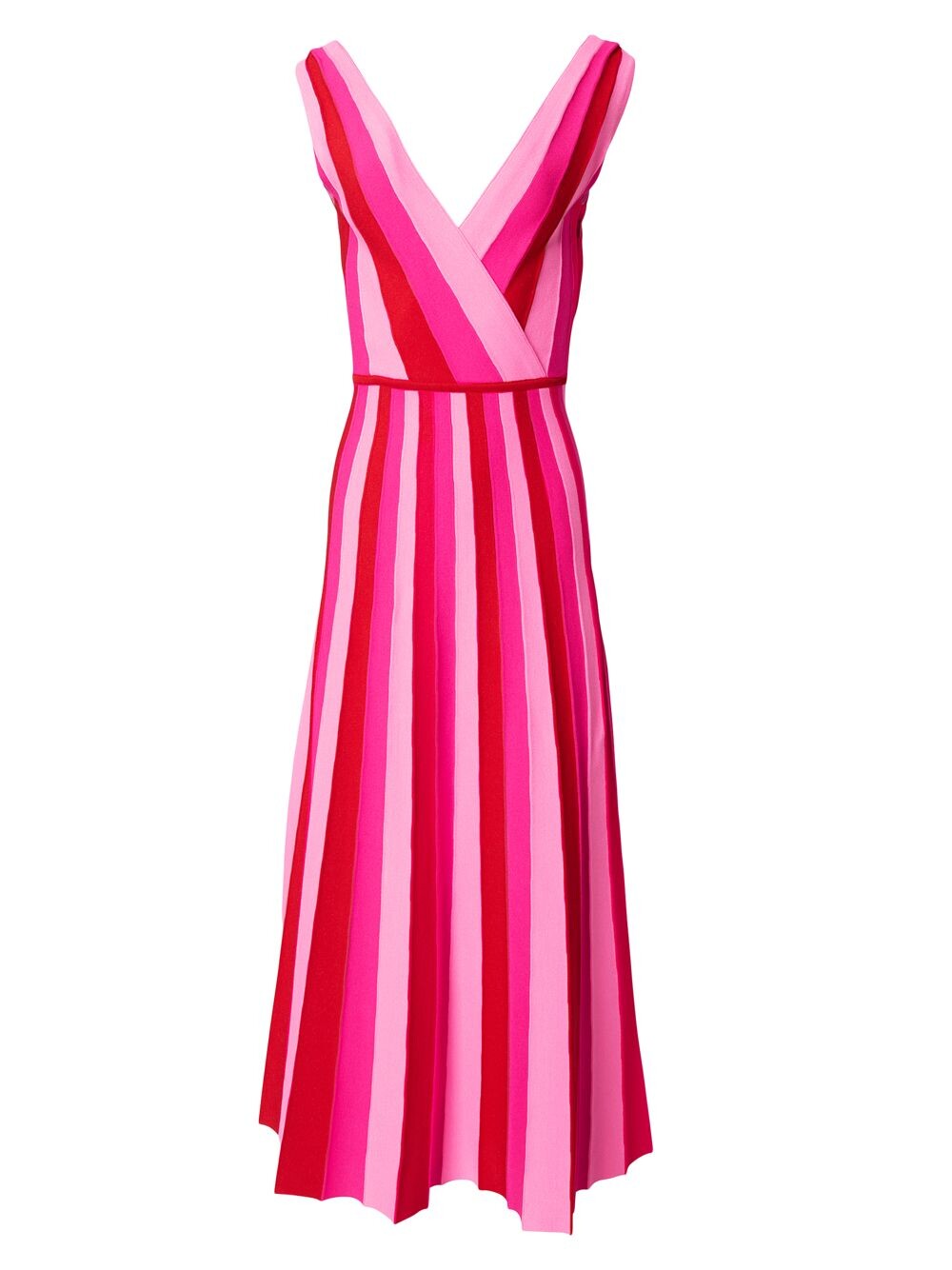 

Трикотажное платье-миди в полоску Carolina Herrera, розовый