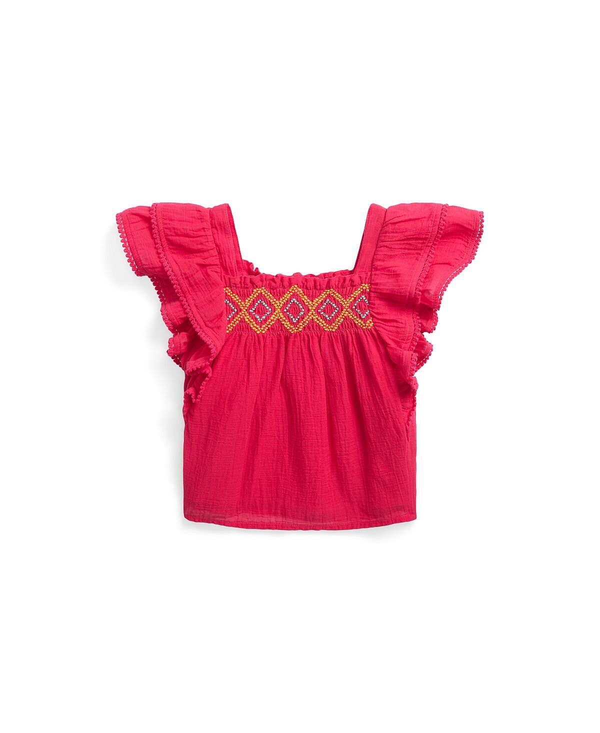 

Топ из хлопковой марли с рюшами для малышей и маленьких девочек Polo Ralph Lauren