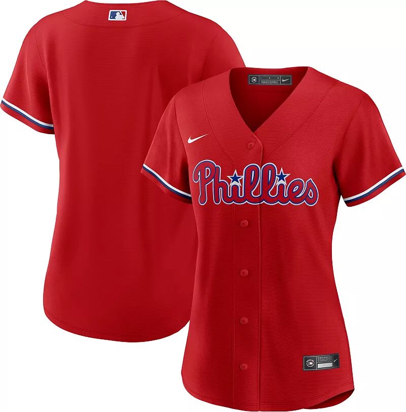 

Женская реплика Nike Philadelphia Phillies Red Blank Cool Base Jersey