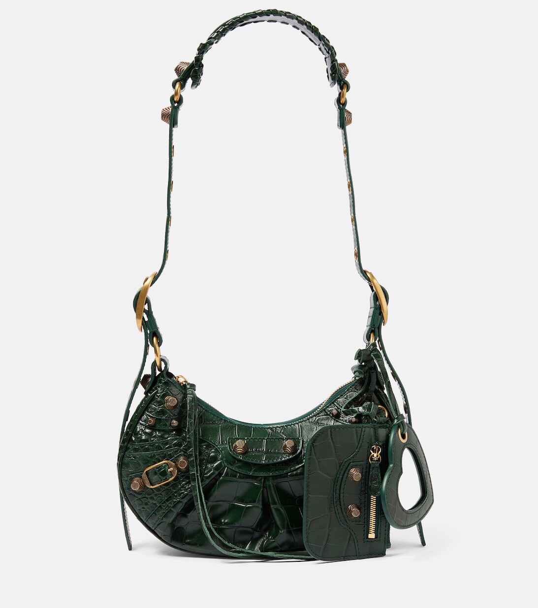 

Le Cagole Маленькая сумка из кожи с эффектом крокодила Balenciaga, зеленый
