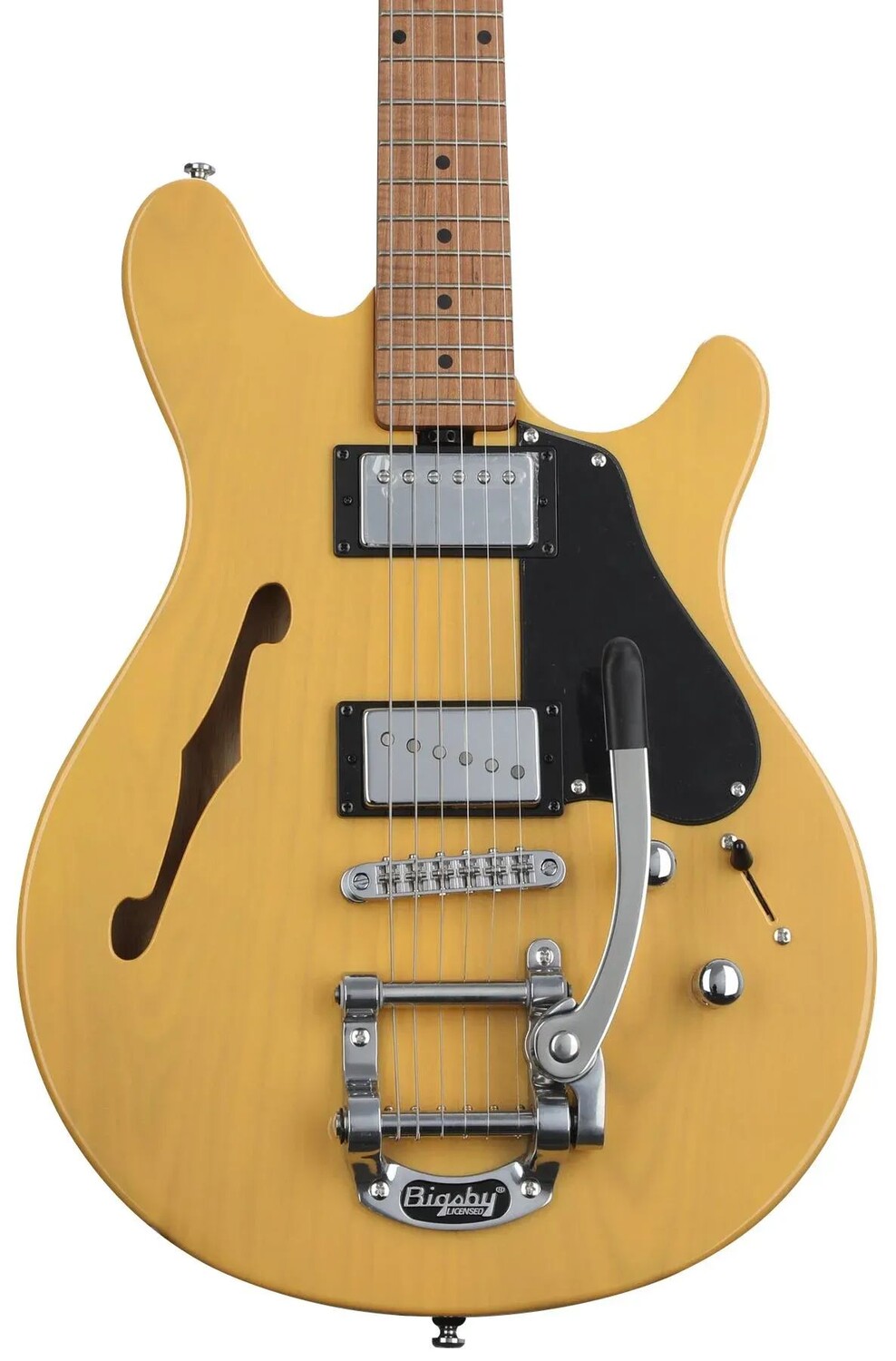 

Полуполый корпус электрогитары Sterling By Music Man Valentine Chambered Bigsby - Butterscotch
