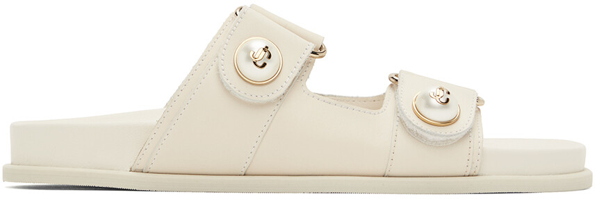 

Бело-белые сандалии из фаянса Jimmy Choo
