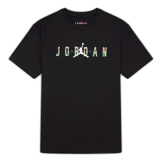 Футболка Air Jordan DNA Printing Alphabet Large Logo Short Sleeve Black, черный