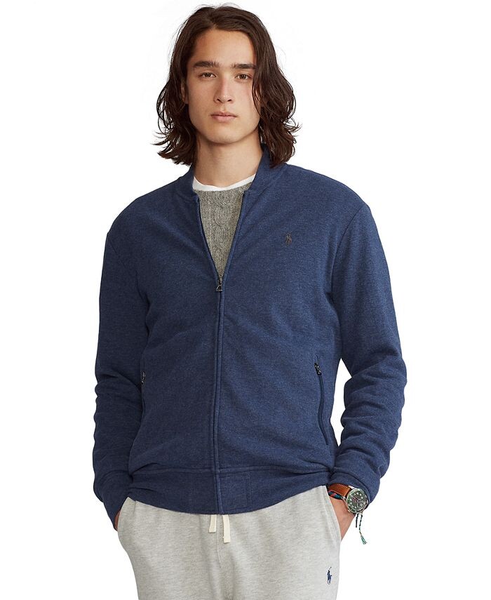 

Роскошная мужская бейсбольная куртка из джерси Polo Ralph Lauren, синий