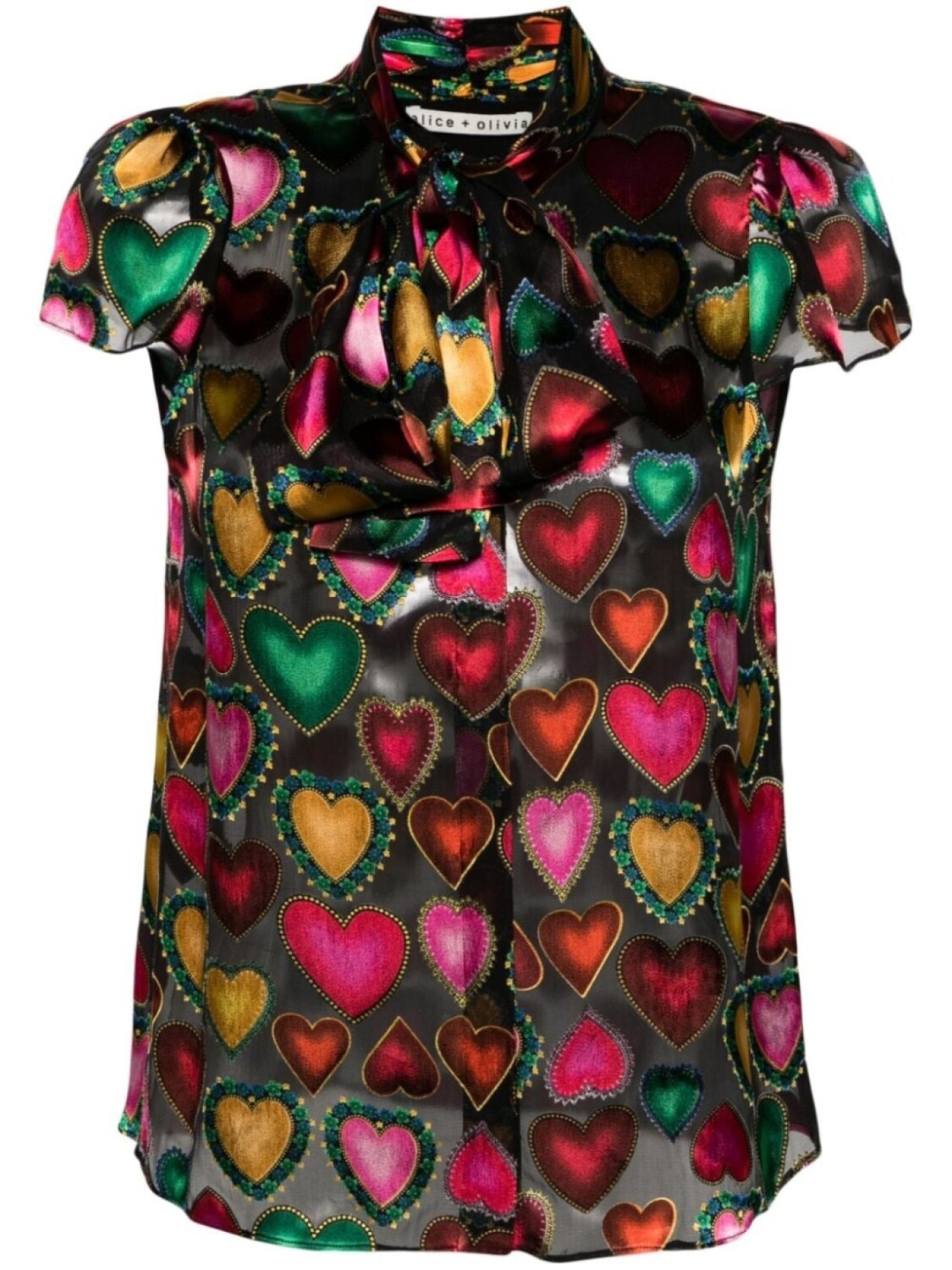 

alice + olivia блузка Jeannie с бантом, черный
