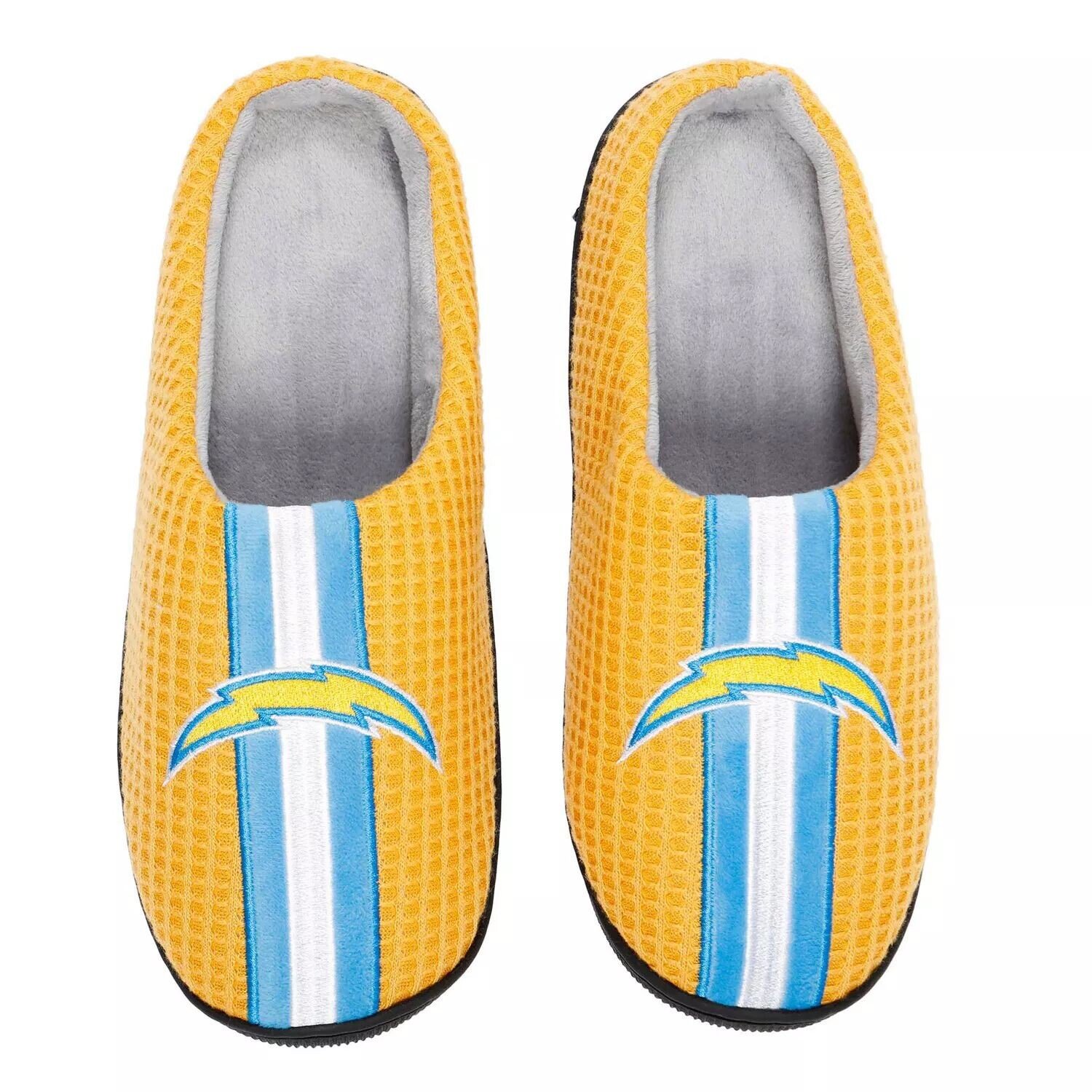 

Мужские шлепанцы из пены с эффектом памяти FOCO Gold Los Angeles Chargers Team Stripe