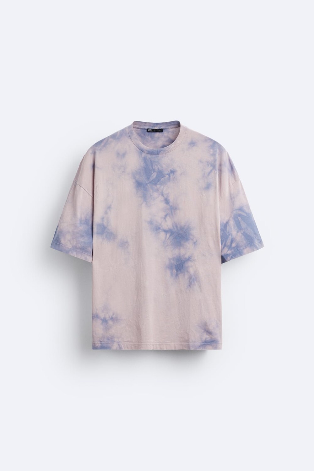 Футболка с принтом tie-dye ZARA, фиолетовый