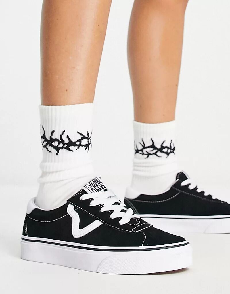 

Черно-белые замшевые кроссовки Vans Sport