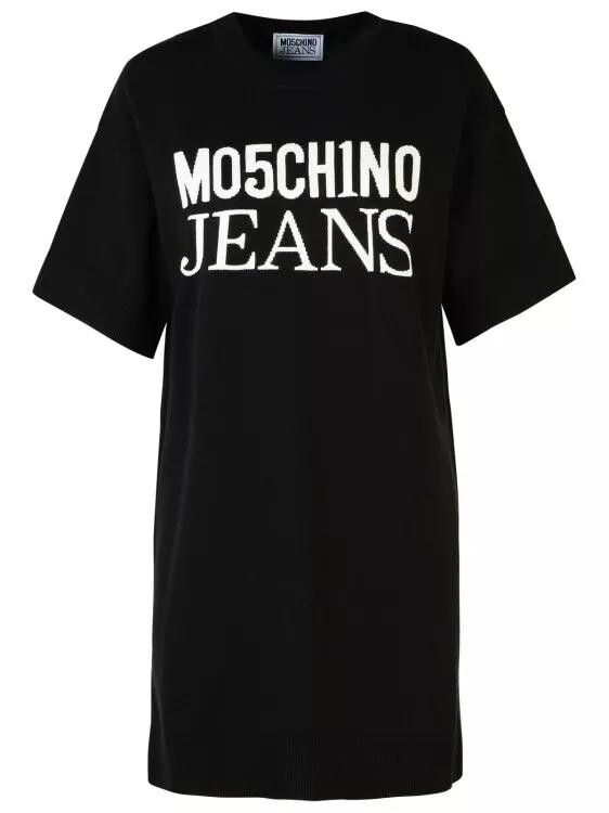 

Хлопковое платье Moschino, черный