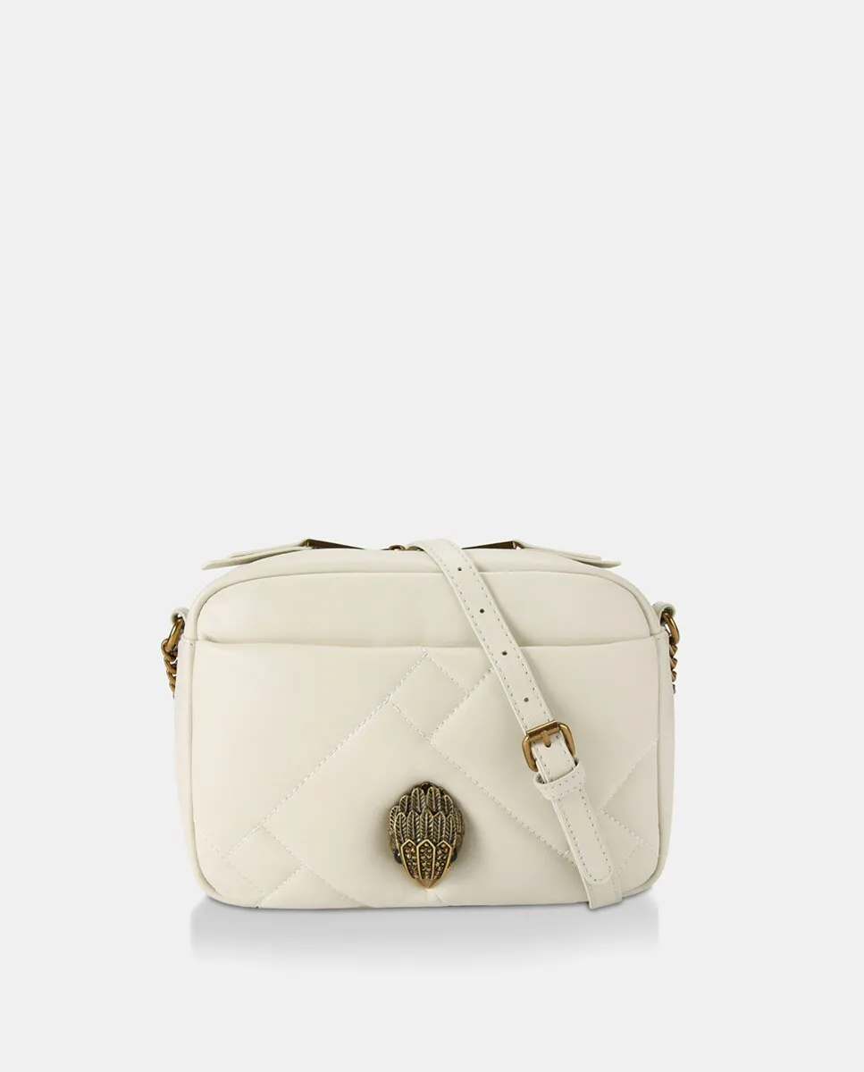 

Стеганая кожаная сумка через плечо Mini Kensington Kurt Geiger, белый