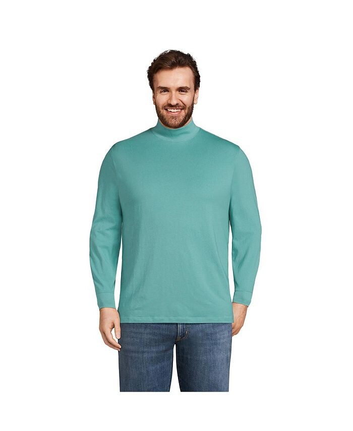 

Мужской большой & Футболка с воротником-стойкой Super-T Tall Lands' End, цвет Teal shadow