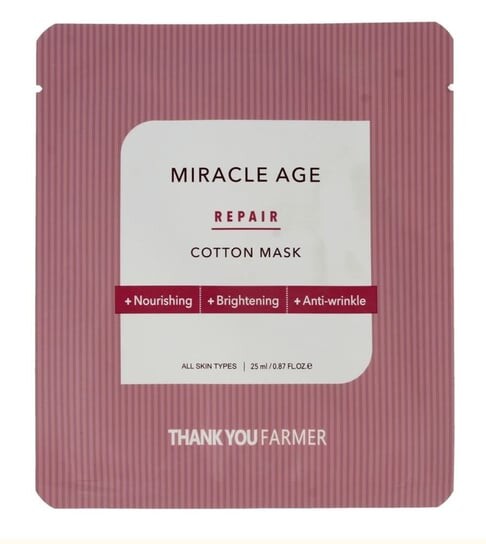 

Спасибо, Фермер, Miracle Age, тканевая маска, 25 мл, Thank You Farmer