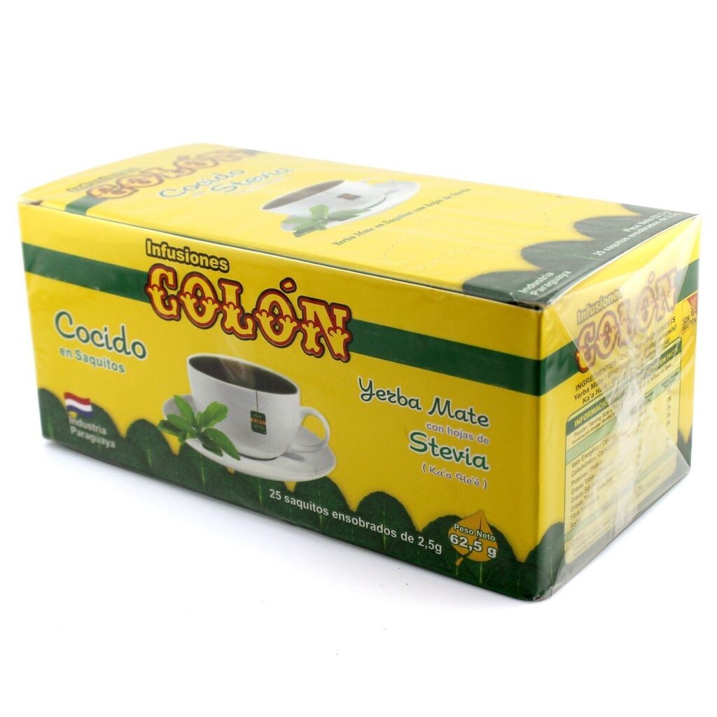 

Чайный пакетик Yerba Mate Colon con Stevia 25х2,5г - 62,5г чай мате со стевией
