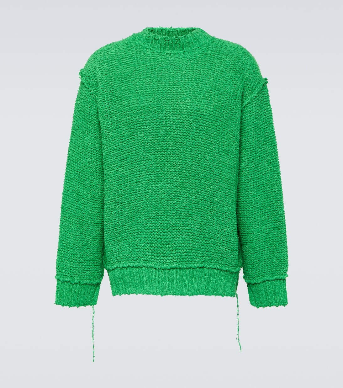 

Потертый хлопковый свитер Sacai, зеленый