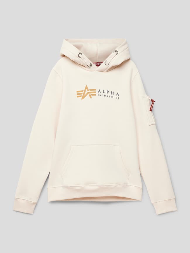 

Толстовка с принтом этикетки Alpha Industries, песочный