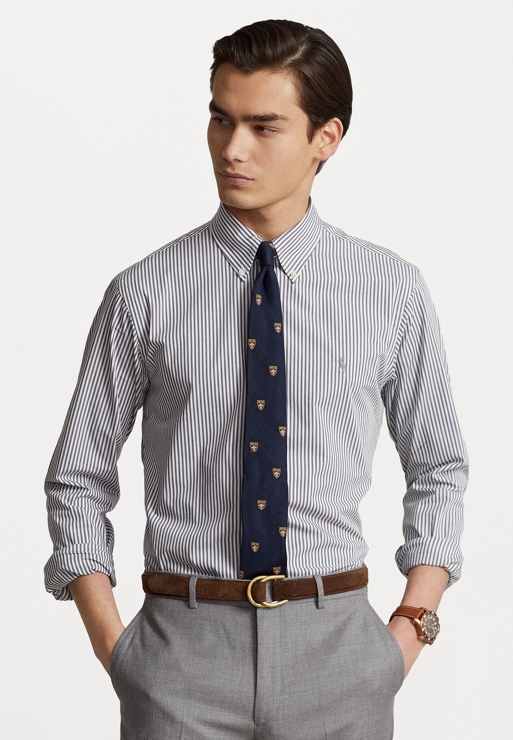 

Рубашка SLIM FIT STRIPED SHIRT Polo Ralph Lauren, серый/белый