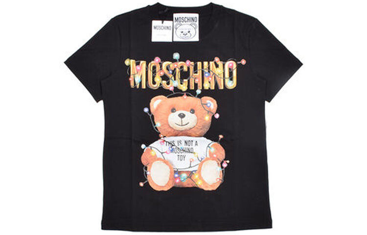 

Футболка MOSCHINO с принтом - Рождественские огни, черный