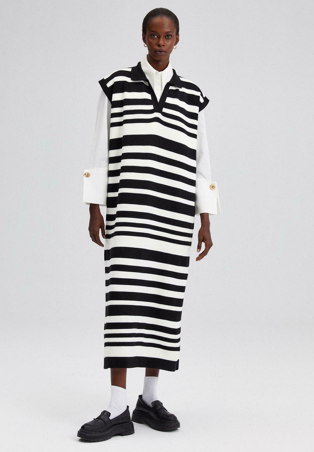 Трикотажное платье Neck Striped Touché Privé, цвет striped striped women
